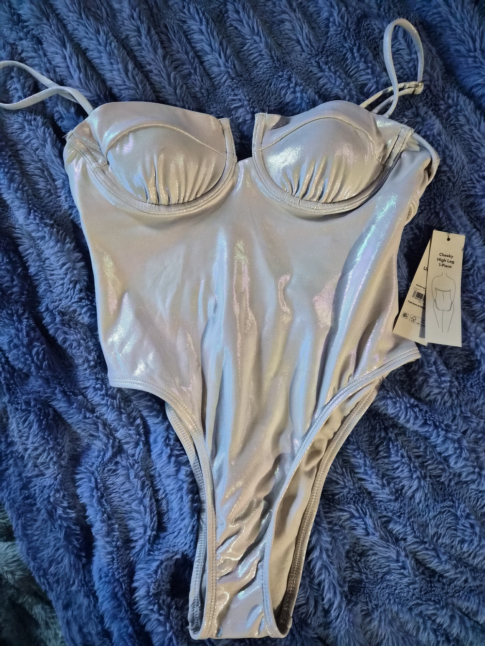 No Boundaries Iridescent White One-Piece Swimsuit
